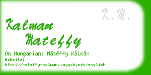 kalman mateffy business card